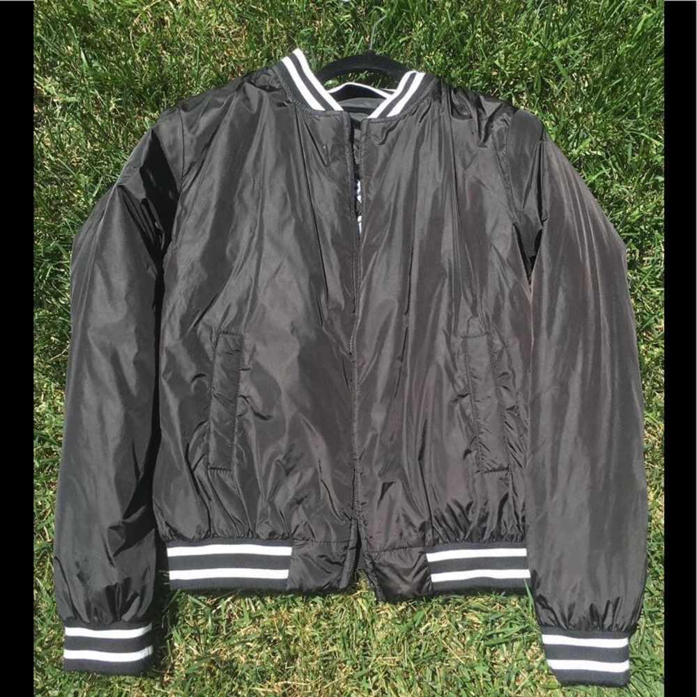 Brandy Melville Embroidered Bomber Jacket